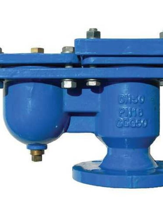 Double Orifice Air Release Valve: A device used for releasing air from a pipeline. The valve has two orifices for efficient air removal.