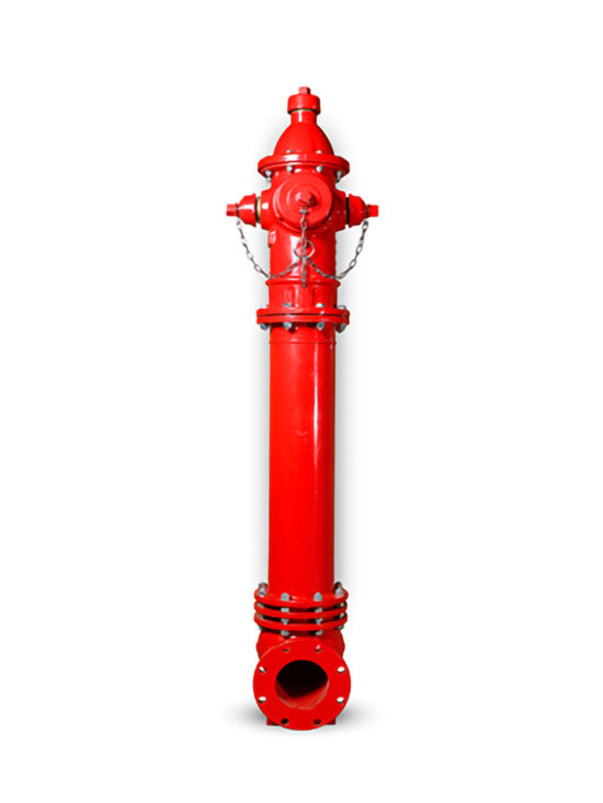 Dry barrel fire hydrant designed for cold climates, preventing freezing and ensuring reliable water supply for firefighting.