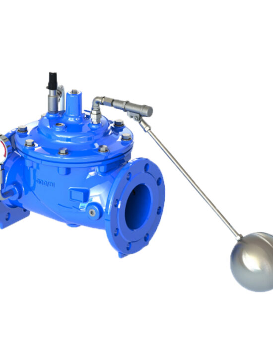 Epoxy-coated remote float control valve for corrosion resistance and reliability