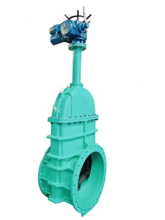 Large electric actuated gate valve featuring a robust design, advanced sealing technology, and precision control for industrial applications.